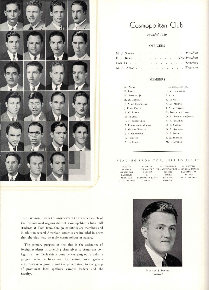 BluePrint 1936 - Cosmopolitan Club page with officers and members